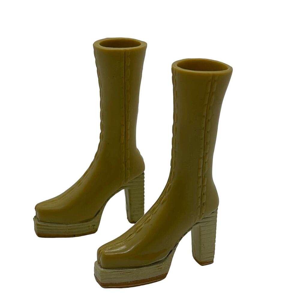 Bratz Footwear High Top Tan Olive Boots With Wedge Heel